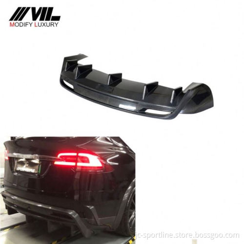 Carbon Fiber Rear Bumper Diffuser Lip for Tesla Model X 75D/90D/P90D/100D/P100D (2016-2018)